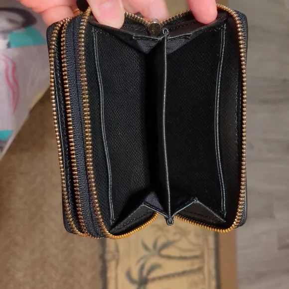 Coach Brown Small Double Zip Wallet/Card Holder - Picture 10 of 16